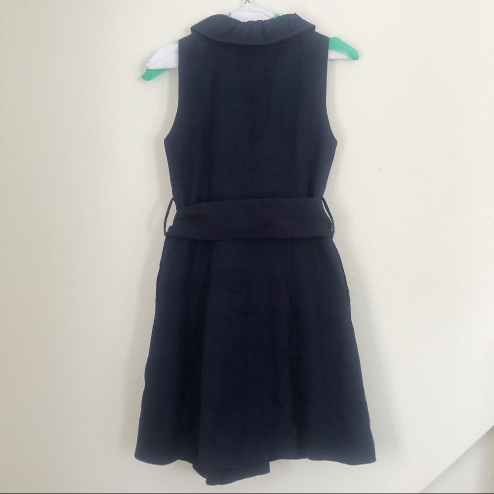 Milly of NY Navy Jacquard wrap dress - Picture 5 of 6